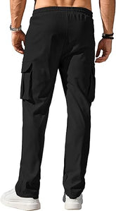 Men's Black Loose Fit Cargo Pants